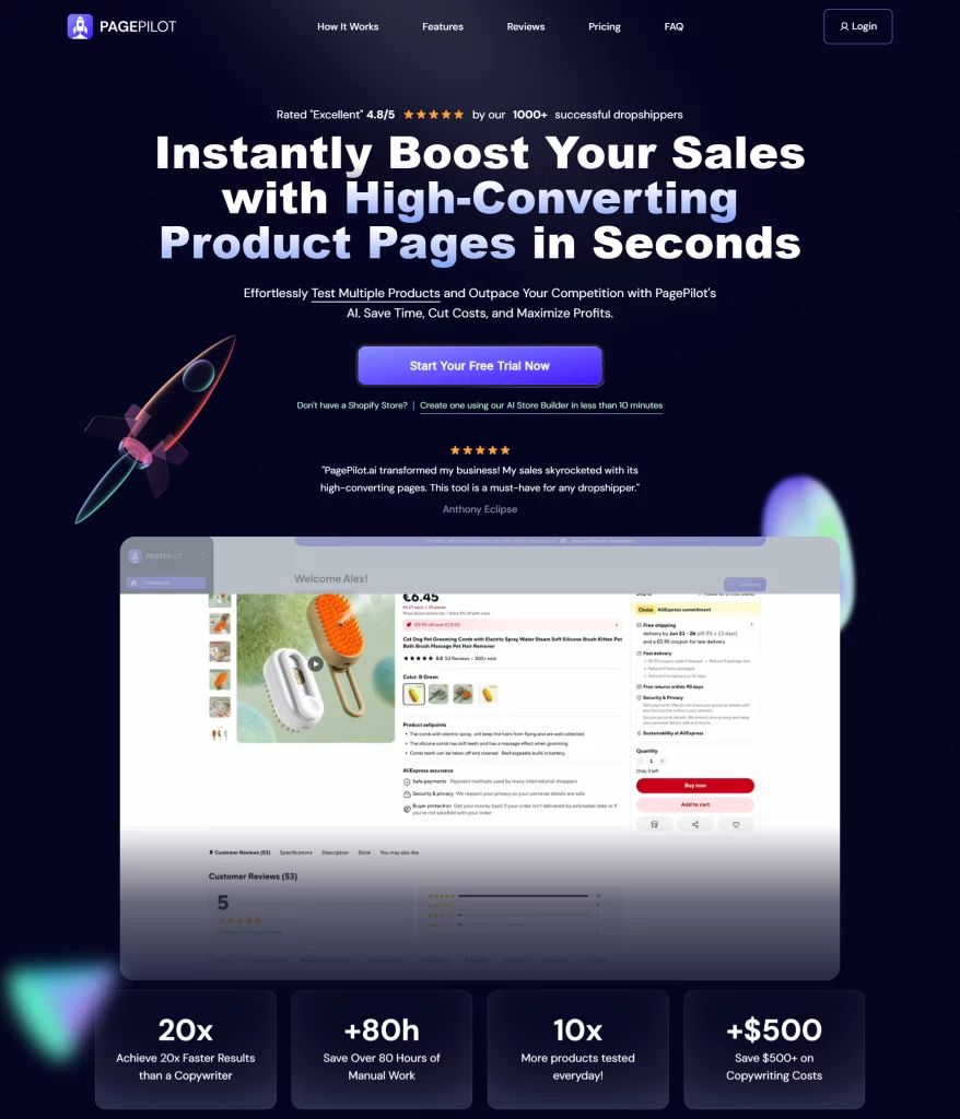 Create Shopify AI Product Pages & Stores with PagePilot