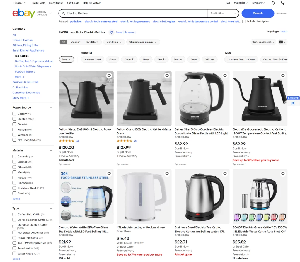 Dropshipping Electric Kettles on eBay