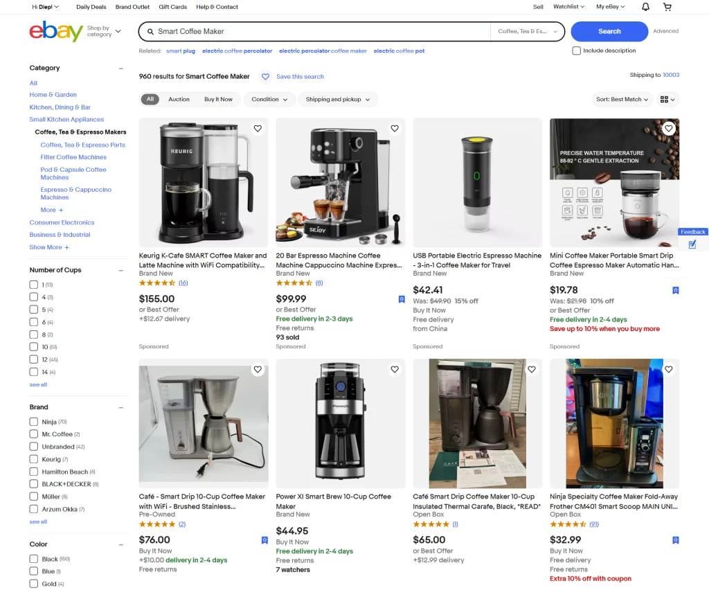 Dropshipping Smart Coffee Makers on eBay