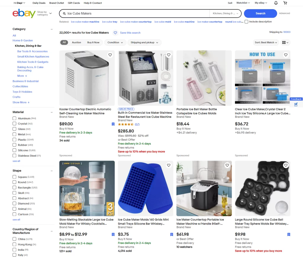 Ice Cube Makers on eBay