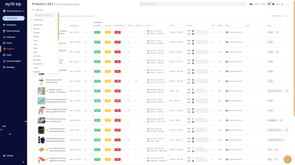 Inventory Management with AutoDS