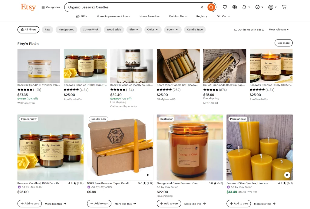 Organic Beeswax Candles