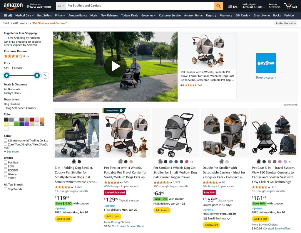 The best pet products to dropship include Pet Strollers and Carriers