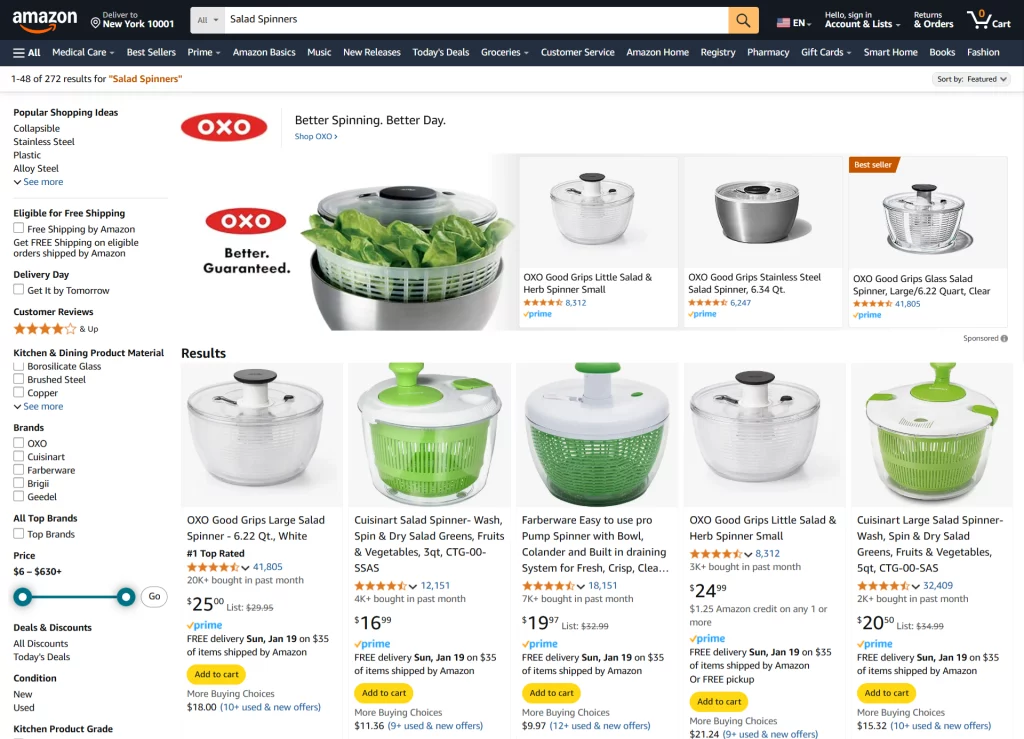 Salad Spinners on Amazon