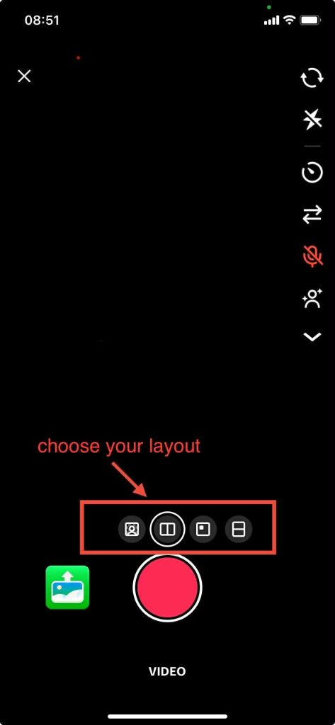 Step 4. Pick your layout and begin recording.