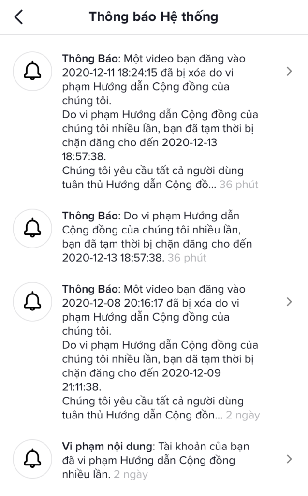 1. Nội dung vi phạm chính sách