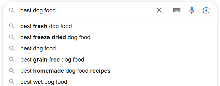 3. Leverage Google Autocomplete with Modifiers