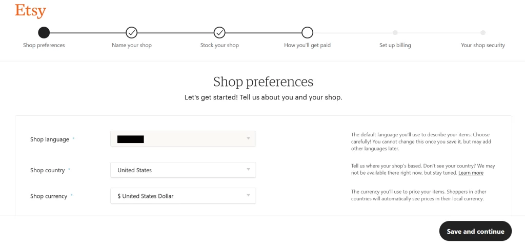 Select Your Shop Preferences