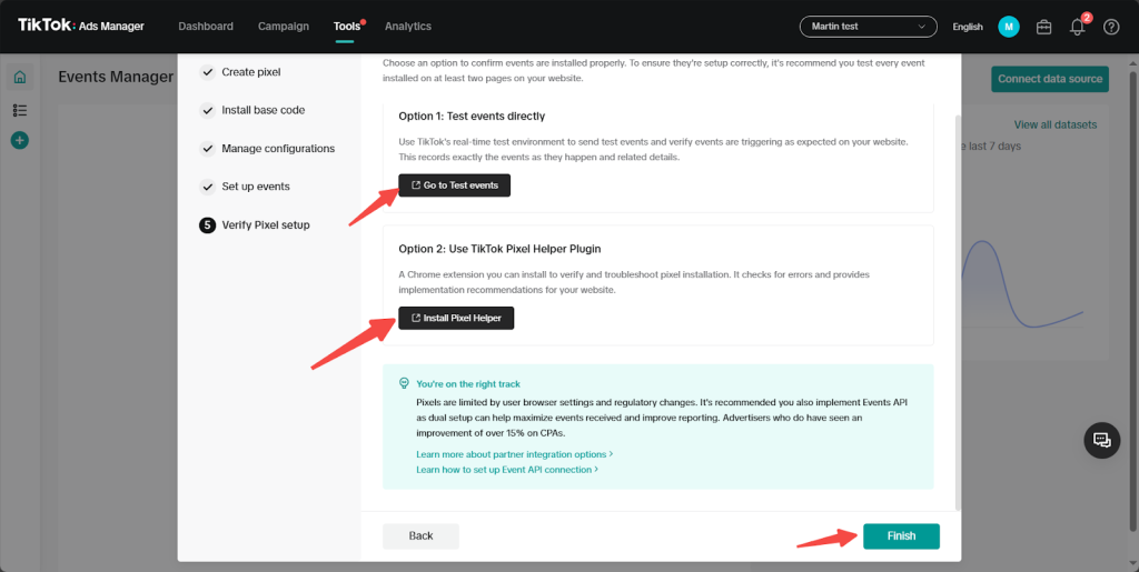 Step 5. Verify Pixel Setup