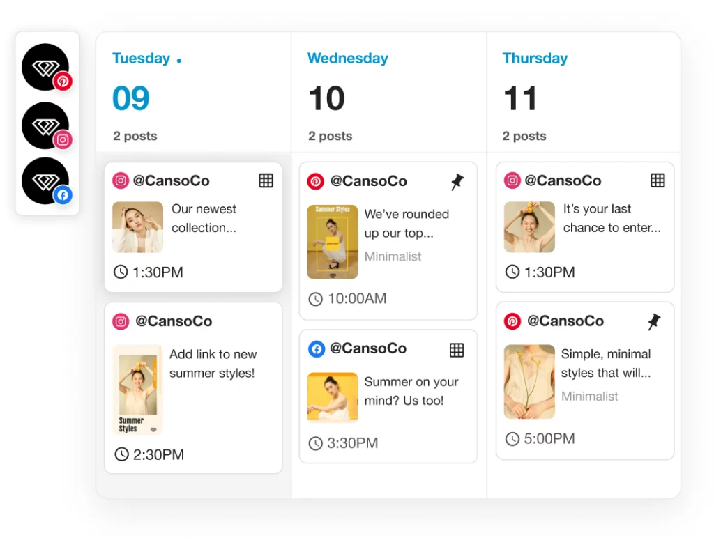 Use scheduling tools like Tailwind