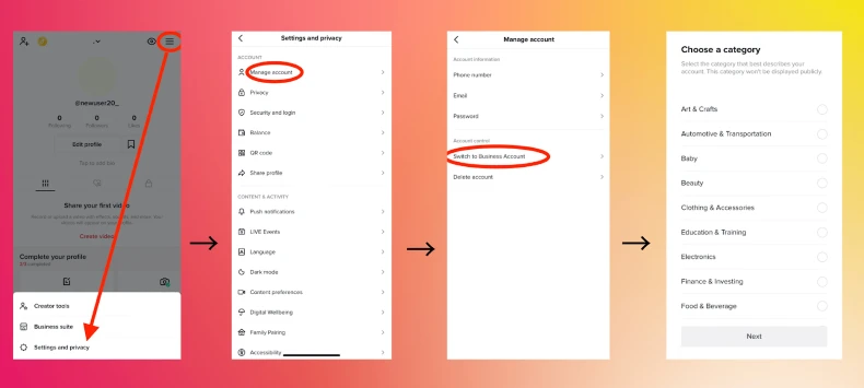 1. TikTok Business Account