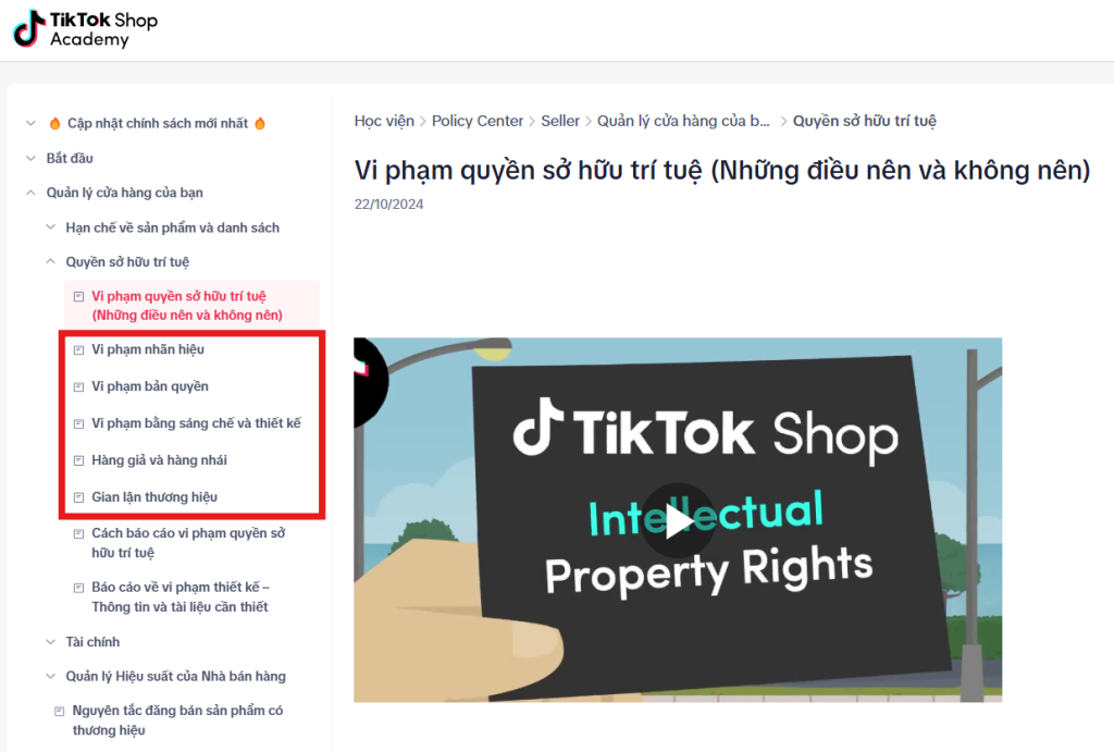 vi phạm bản quyền sản phẩm trên TikTok Shop