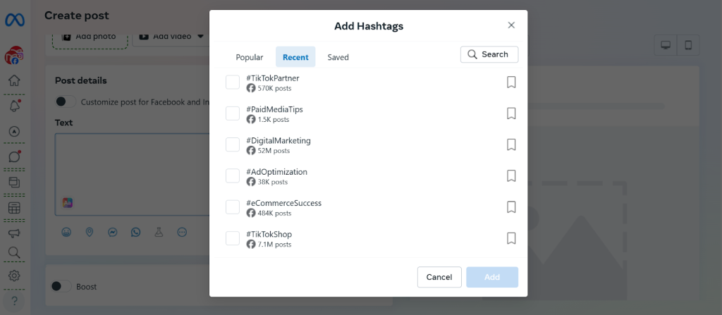 2. Use Meta Business Suite/Creator Studio