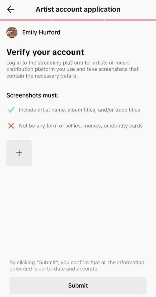 How to apply for an Artist account on TikTok 2