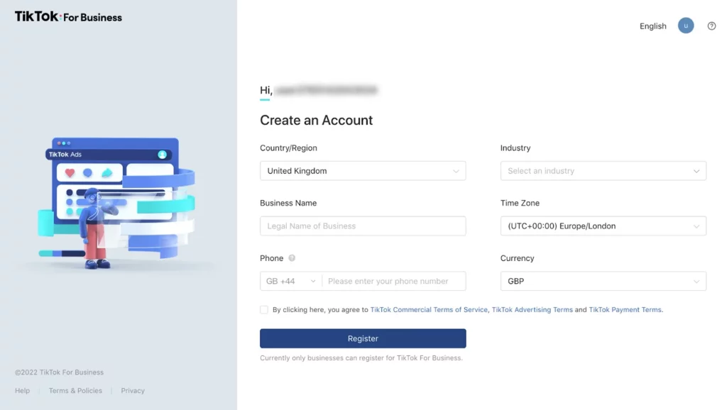 Step 2: Fill in business information