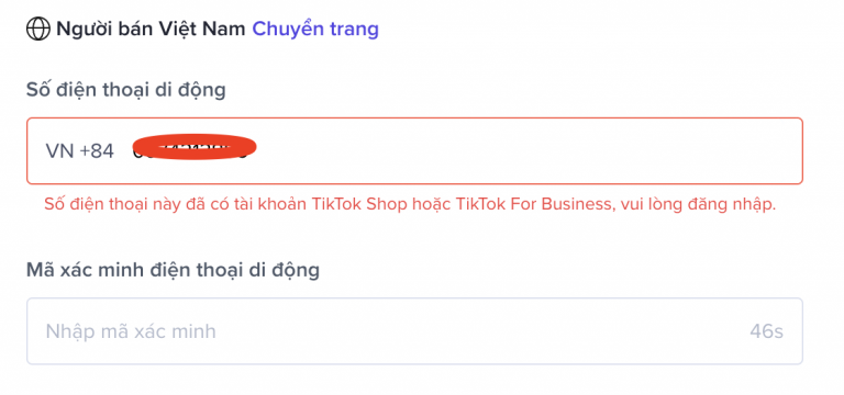 Không được xác minh tài khoản