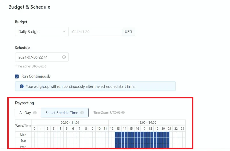 2. Use Dayparting and Advanced Scheduling