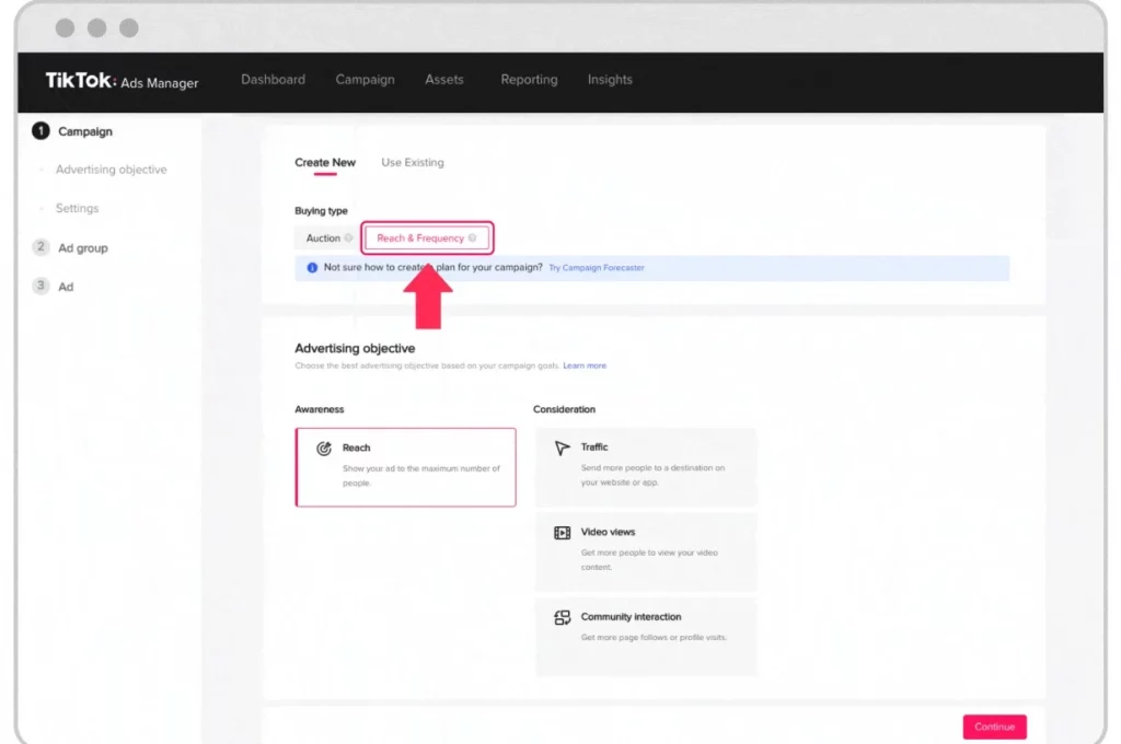 Start a Reach & Frequency campaign
