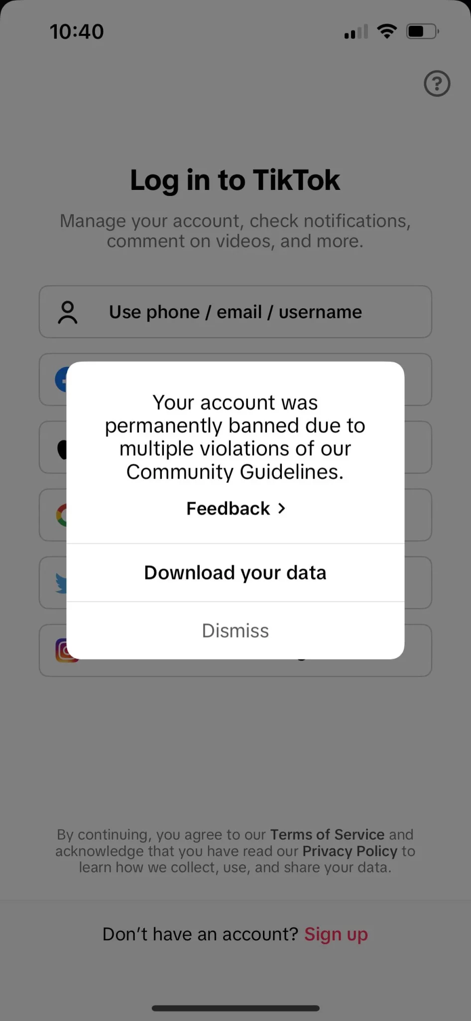 Your TikTok Account Was Banned