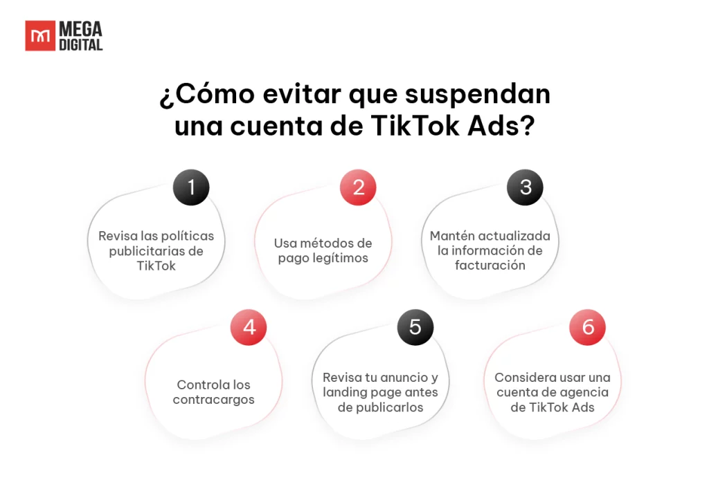 ¿Cómo evitar que suspendan una cuenta de TikTok Ads?