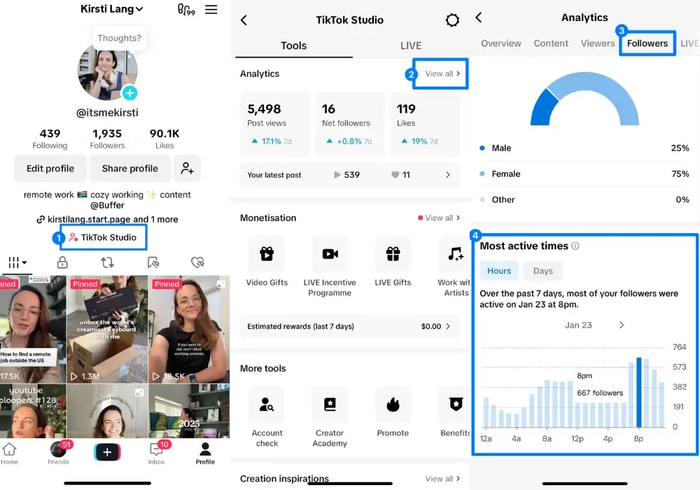 Cómo encontrar tu mejor hora para publicar en TikTok